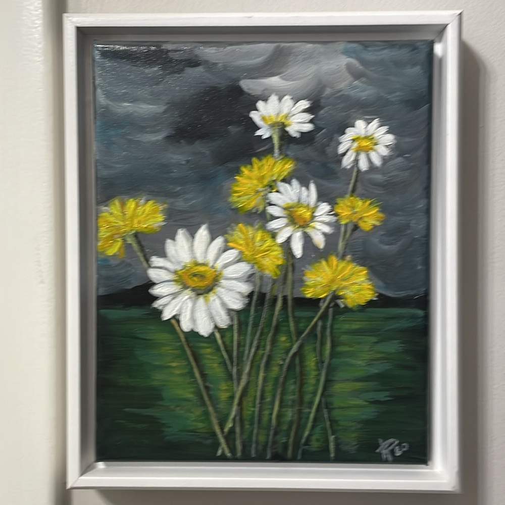 Yellow and White Daisy Flowers Painting - Picture 10 of 10